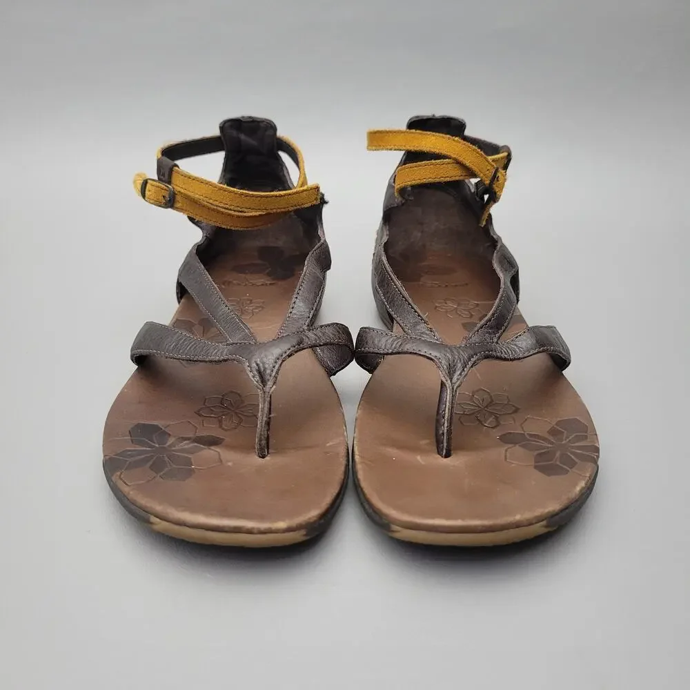 Merrell Lotta Gladiator Sandals Brown Leather Ankle Strap Comfort Shoes 8